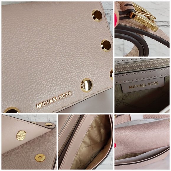 'MICHAEL KORS' 'HOLLY' LEATHER STUDDED CROSSBODY BAG & 'MK' DUST BAG SET - Picture 11 of 16